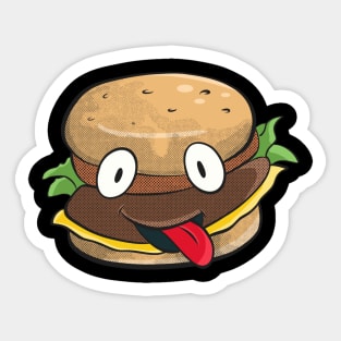 Burger Funny Fast Food Cartoon Hamburger Sticker